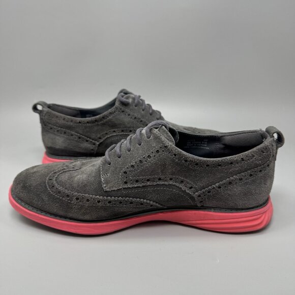 Cole Haan Grand Evolution Wingtip C26858 Shoes Suede Red Sole Mens Size 9W main image 5